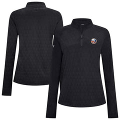 NHL New York Islanders Levelwear Women's Spike Raglan Quarter-Zip Top - Black