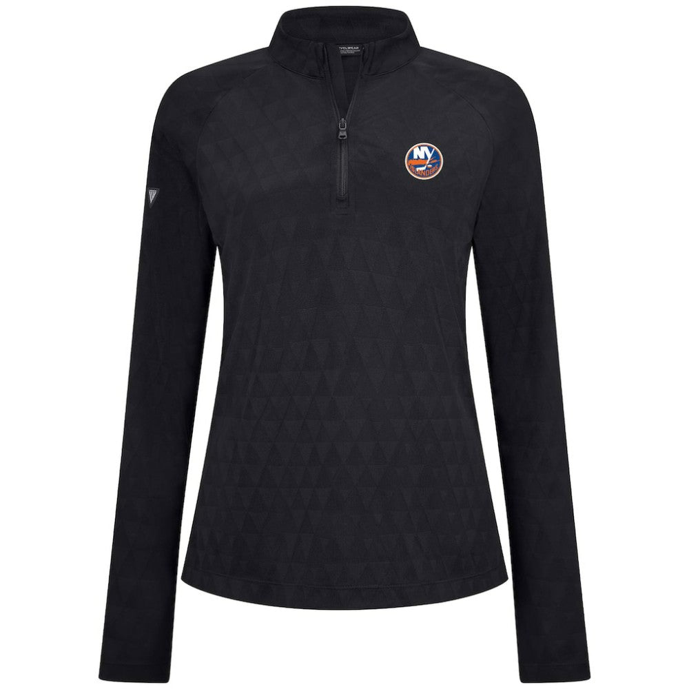 NHL New York Islanders Levelwear Women's Spike Raglan Quarter-Zip Top - Black