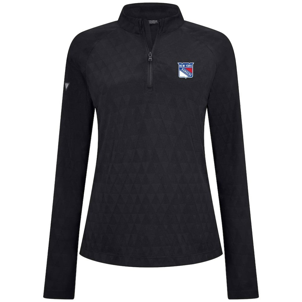 NHL New York Rangers Levelwear Women's Spike Raglan Quarter-Zip Top - Black