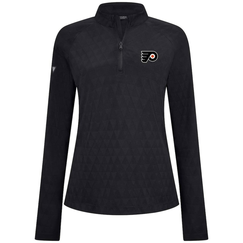 NHL Philadelphia Flyers Levelwear Women's Spike Raglan Quarter-Zip Top - Black