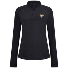 NHL Pittsburgh Penguins Levelwear Women's Spike Raglan Quarter-Zip Top - Black