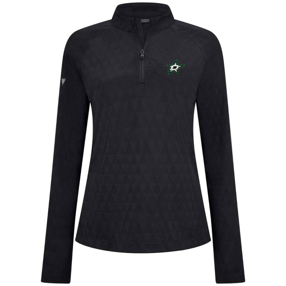 NHL Dallas Stars Levelwear Women's Spike Raglan Quarter-Zip Top - Black