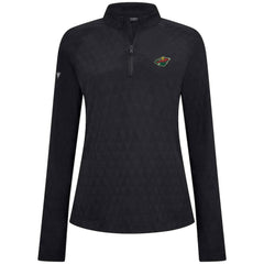 NHL Minnesota Wild Levelwear Women's Spike Raglan Quarter-Zip Top - Black