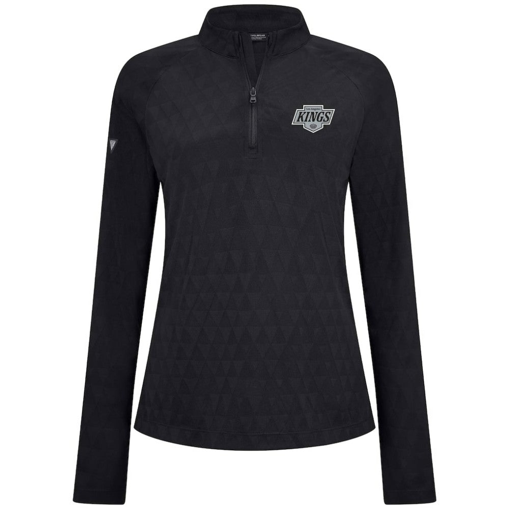 NHL Los Angeles Kings Levelwear Women's Spike Raglan Quarter-Zip Top - Black