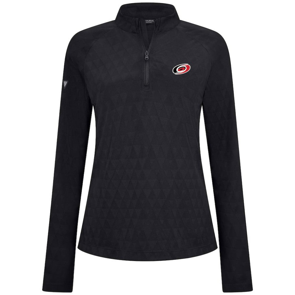 NHL Carolina Hurricanes Levelwear Women's Spike Raglan Quarter-Zip Top - Black