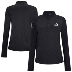 NHL Colorado Avalanche Levelwear Women's Spike Raglan Quarter-Zip Top - Black