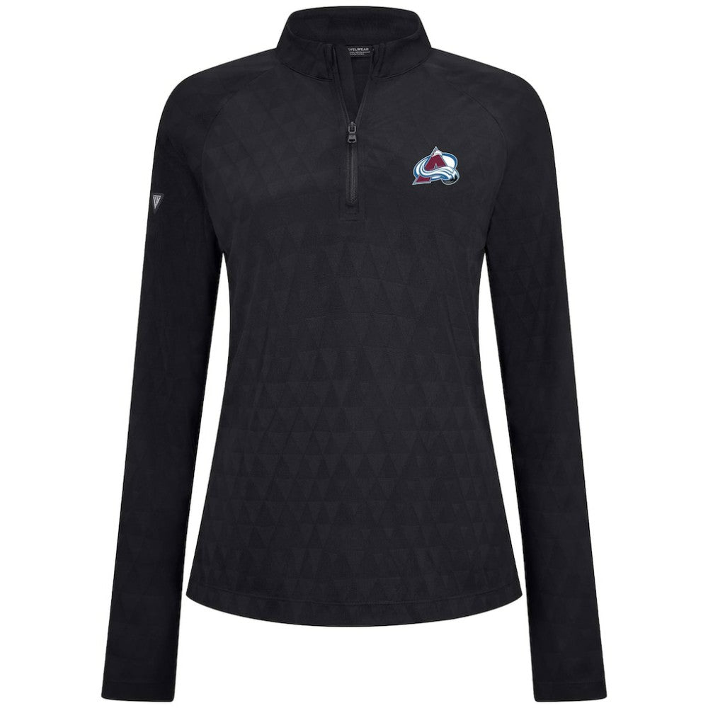 NHL Colorado Avalanche Levelwear Women's Spike Raglan Quarter-Zip Top - Black