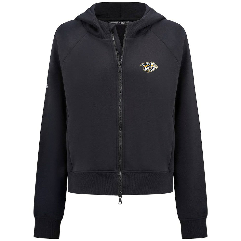 NHL Nashville Predators Levelwear Women's Judd Raglan Full-Zip Hoodie - Black