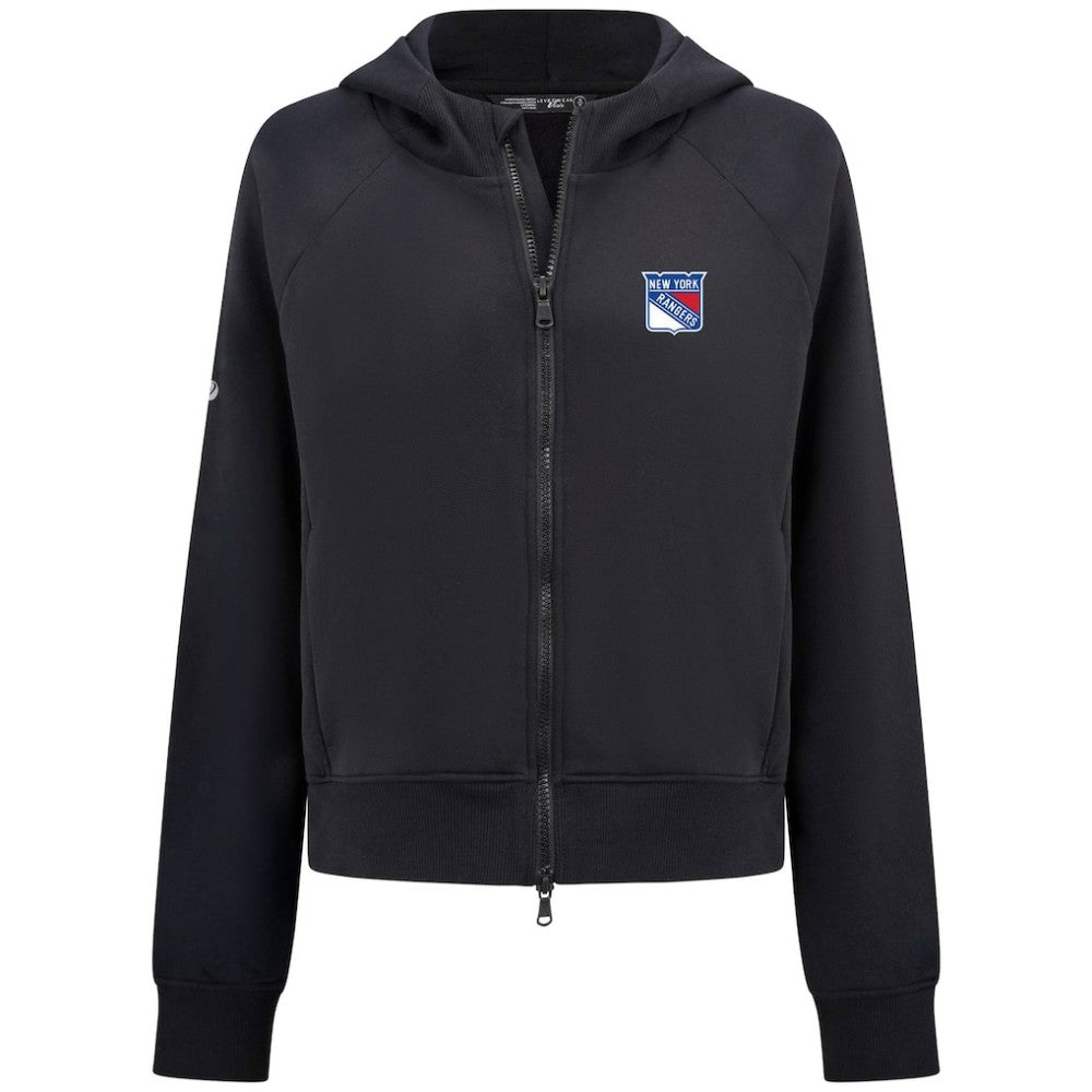 NHL New York Rangers Levelwear Women's Judd Raglan Full-Zip Hoodie - Black