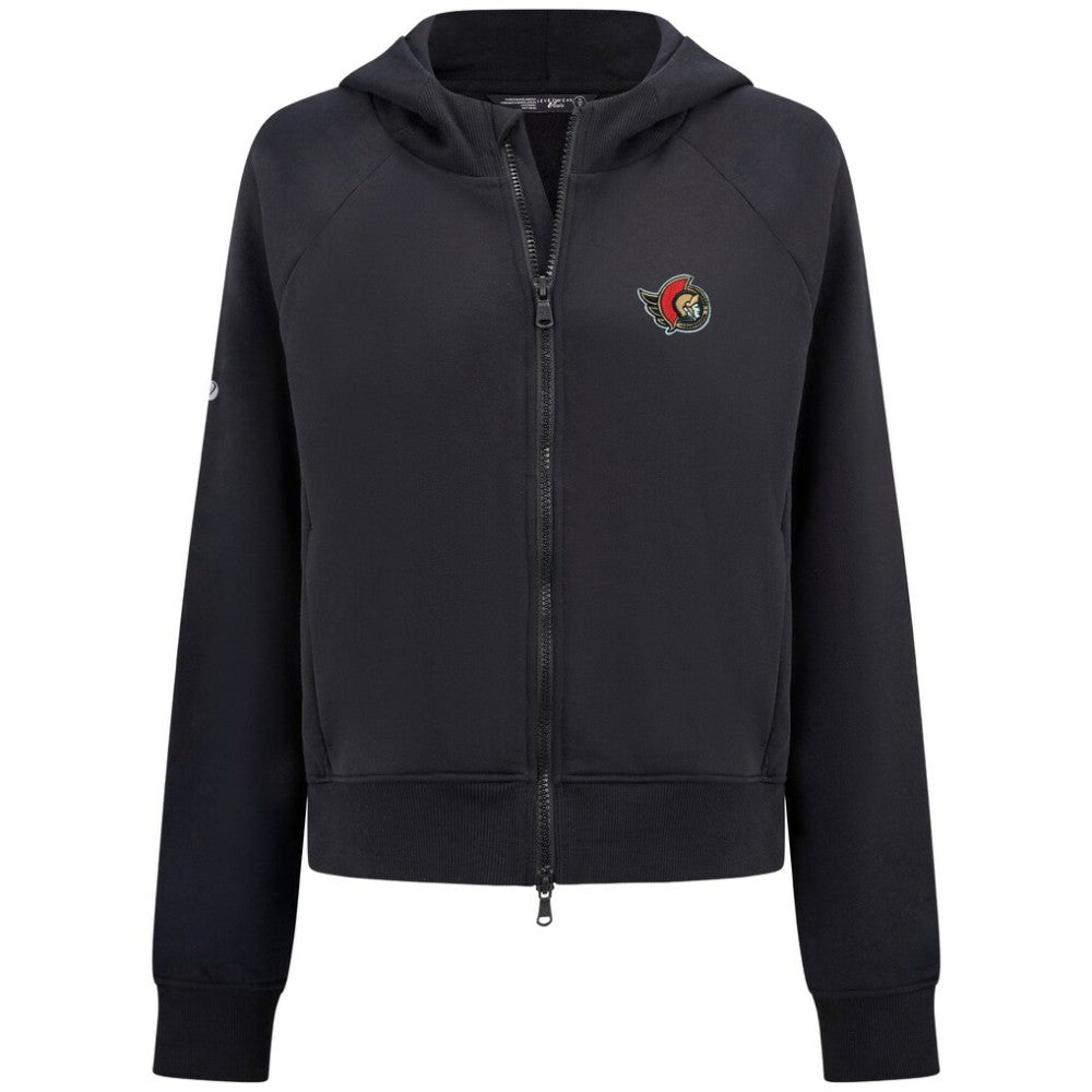 NHL Ottawa Senators Levelwear Women's Judd Raglan Full-Zip Hoodie - Black