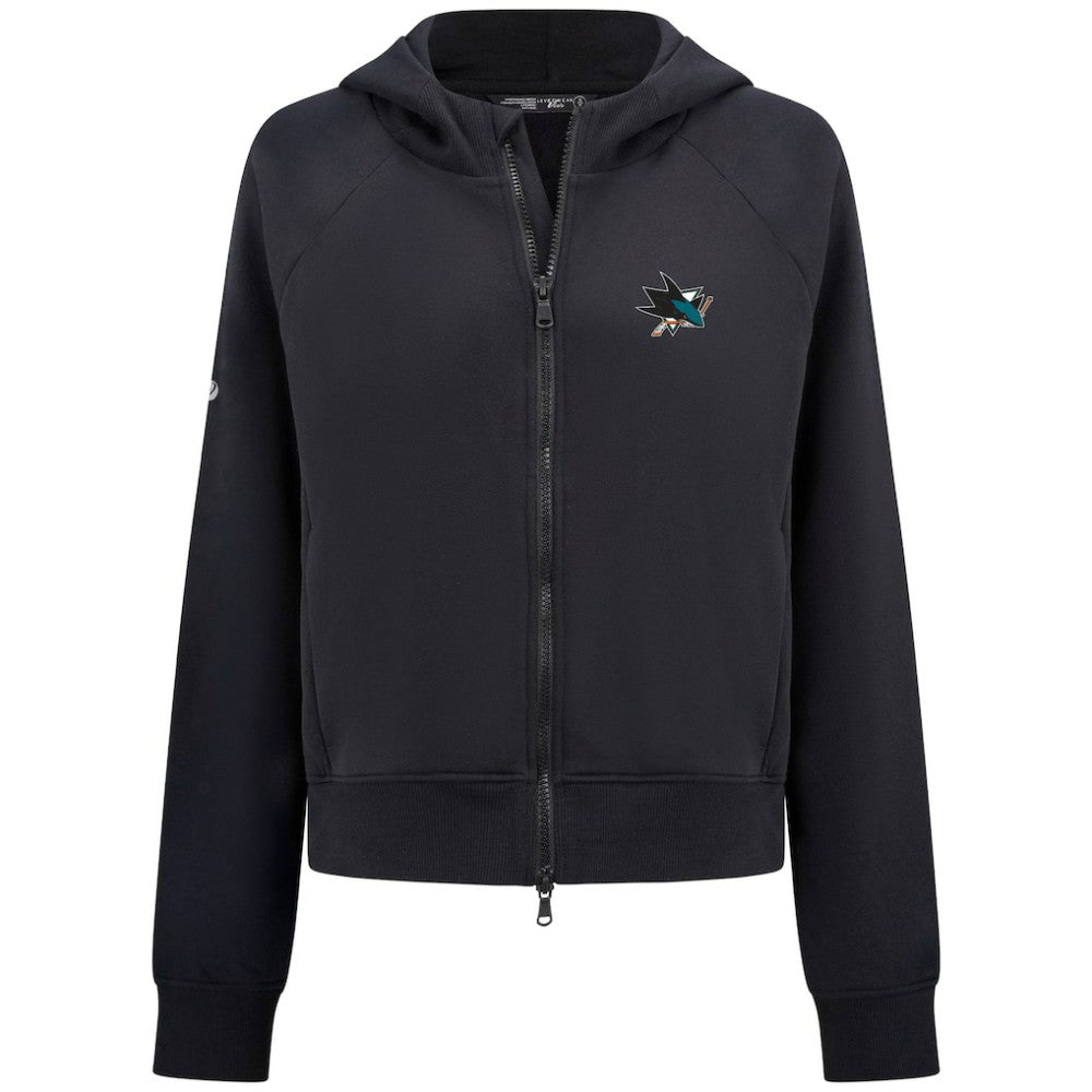 NHL San Jose Sharks Levelwear Women's Judd Raglan Full-Zip Hoodie - Black