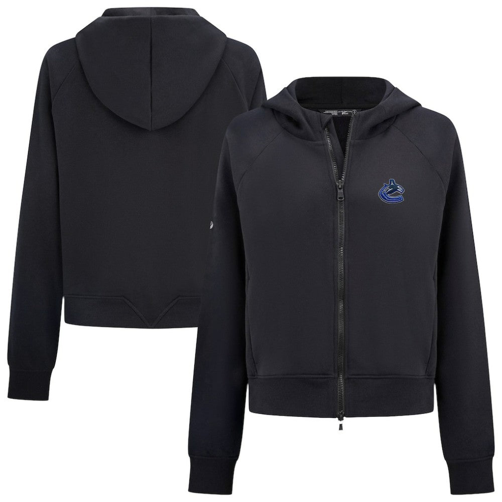 NHL Vancouver Canucks Levelwear Women's Judd Raglan Full-Zip Hoodie - Black