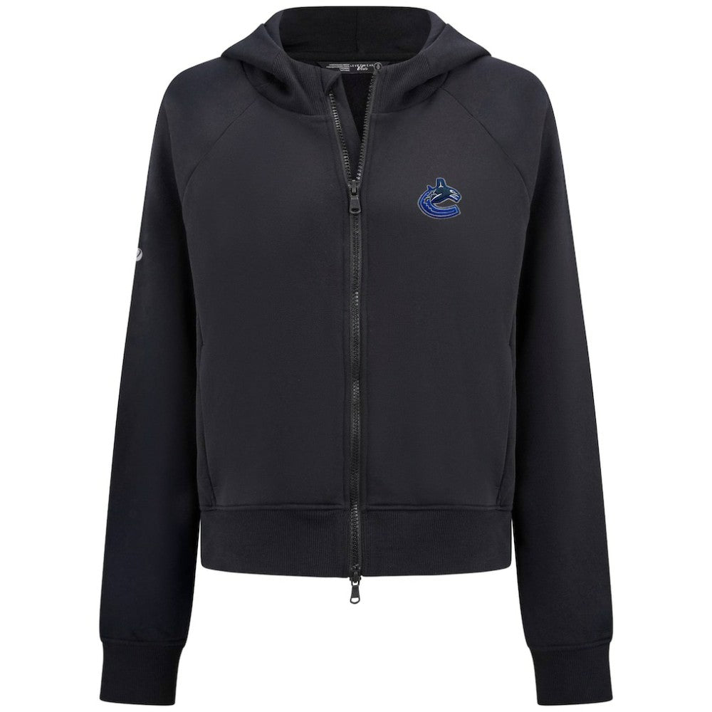 NHL Vancouver Canucks Levelwear Women's Judd Raglan Full-Zip Hoodie - Black