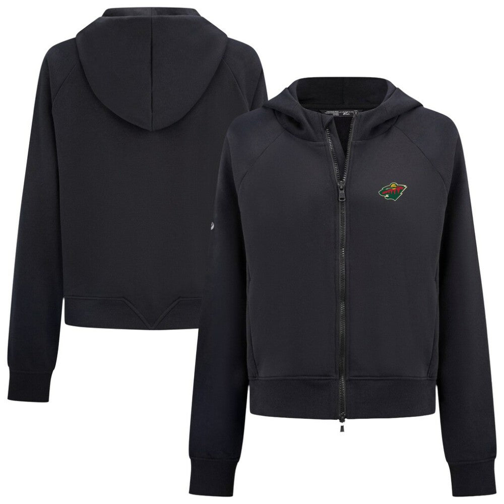 NHL Minnesota Wild Levelwear Women's Judd Raglan Full-Zip Hoodie - Black