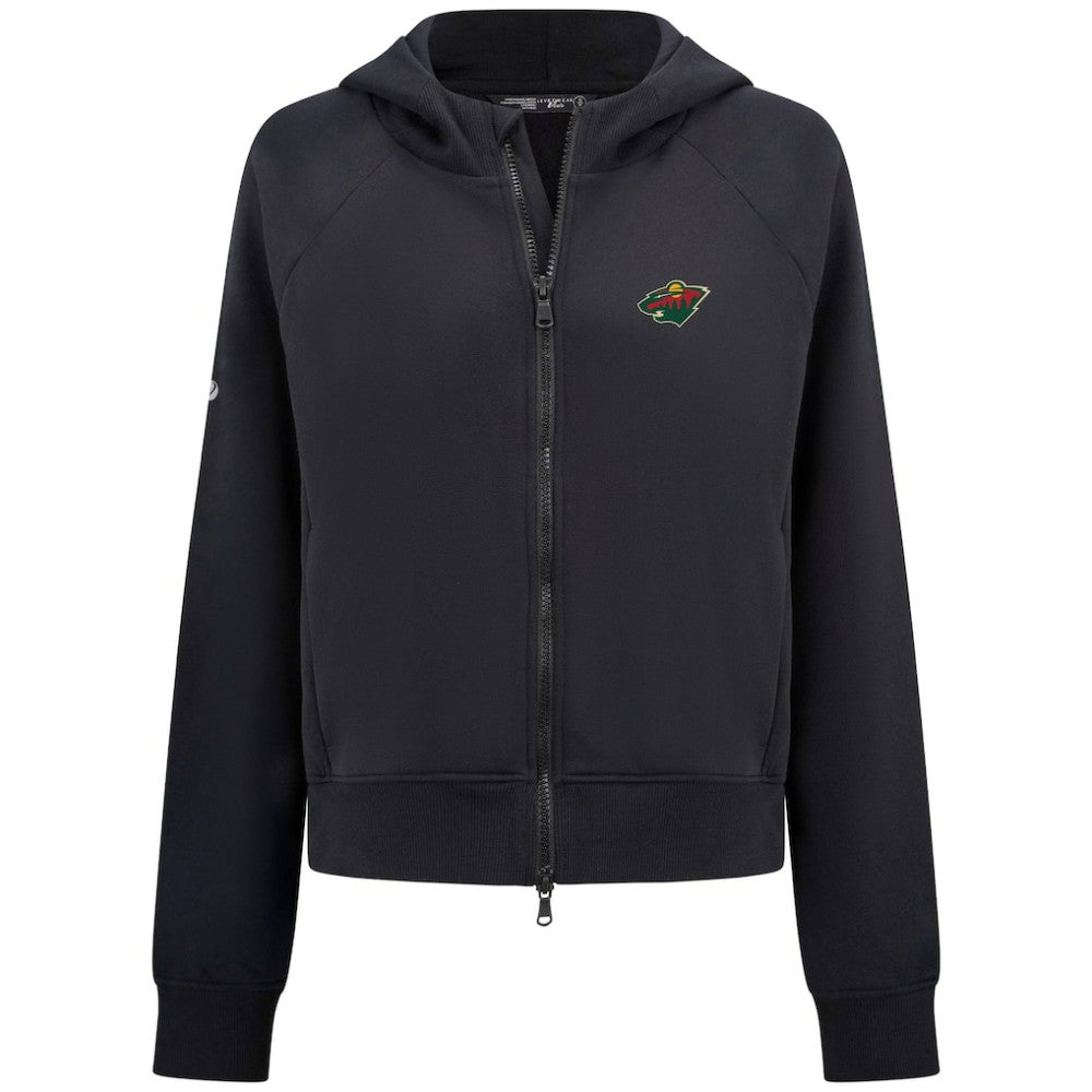 NHL Minnesota Wild Levelwear Women's Judd Raglan Full-Zip Hoodie - Black