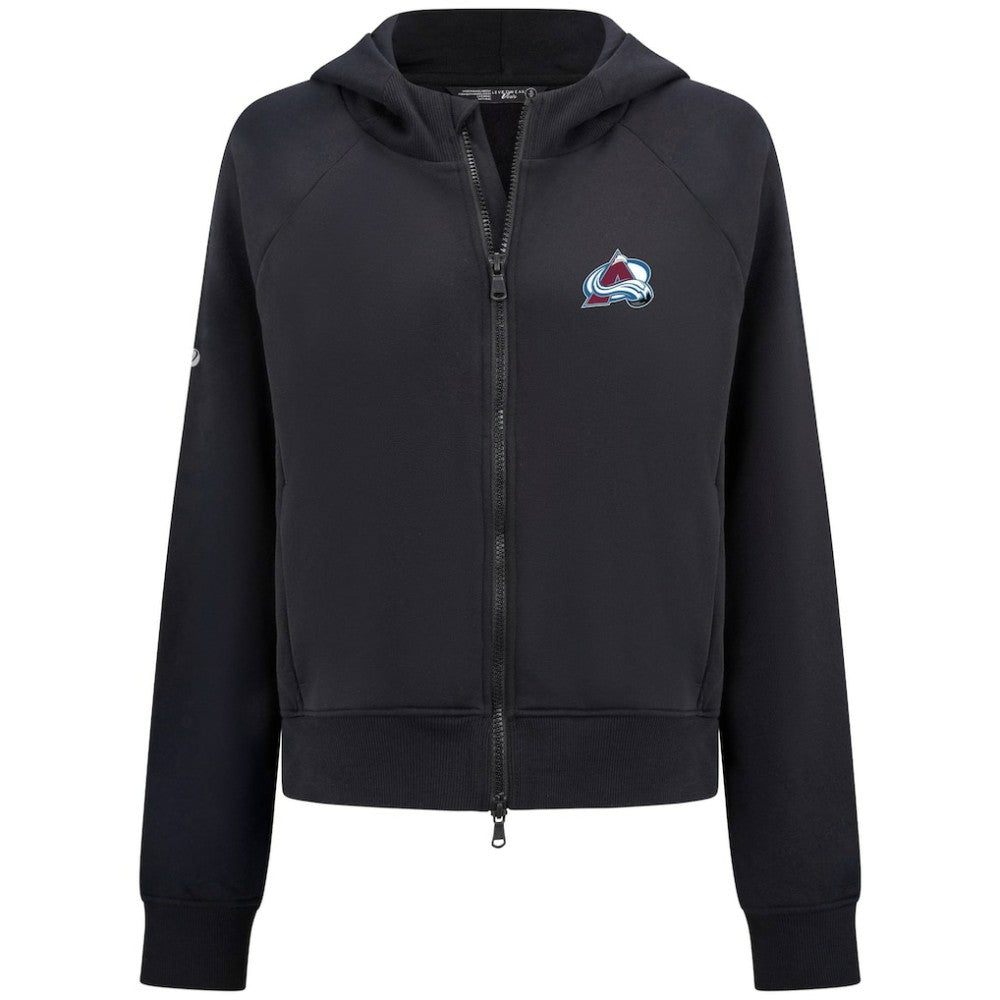 NHL Colorado Avalanche Levelwear Women's Judd Raglan Full-Zip Hoodie - Black