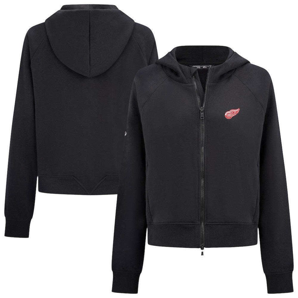 NHL Detroit Red Wings Levelwear Women's Judd Raglan Full-Zip Hoodie - Black