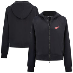 NHL Detroit Red Wings Levelwear Women's Judd Raglan Full-Zip Hoodie - Black