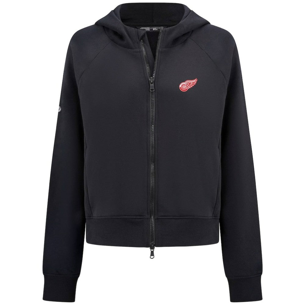 NHL Detroit Red Wings Levelwear Women's Judd Raglan Full-Zip Hoodie - Black