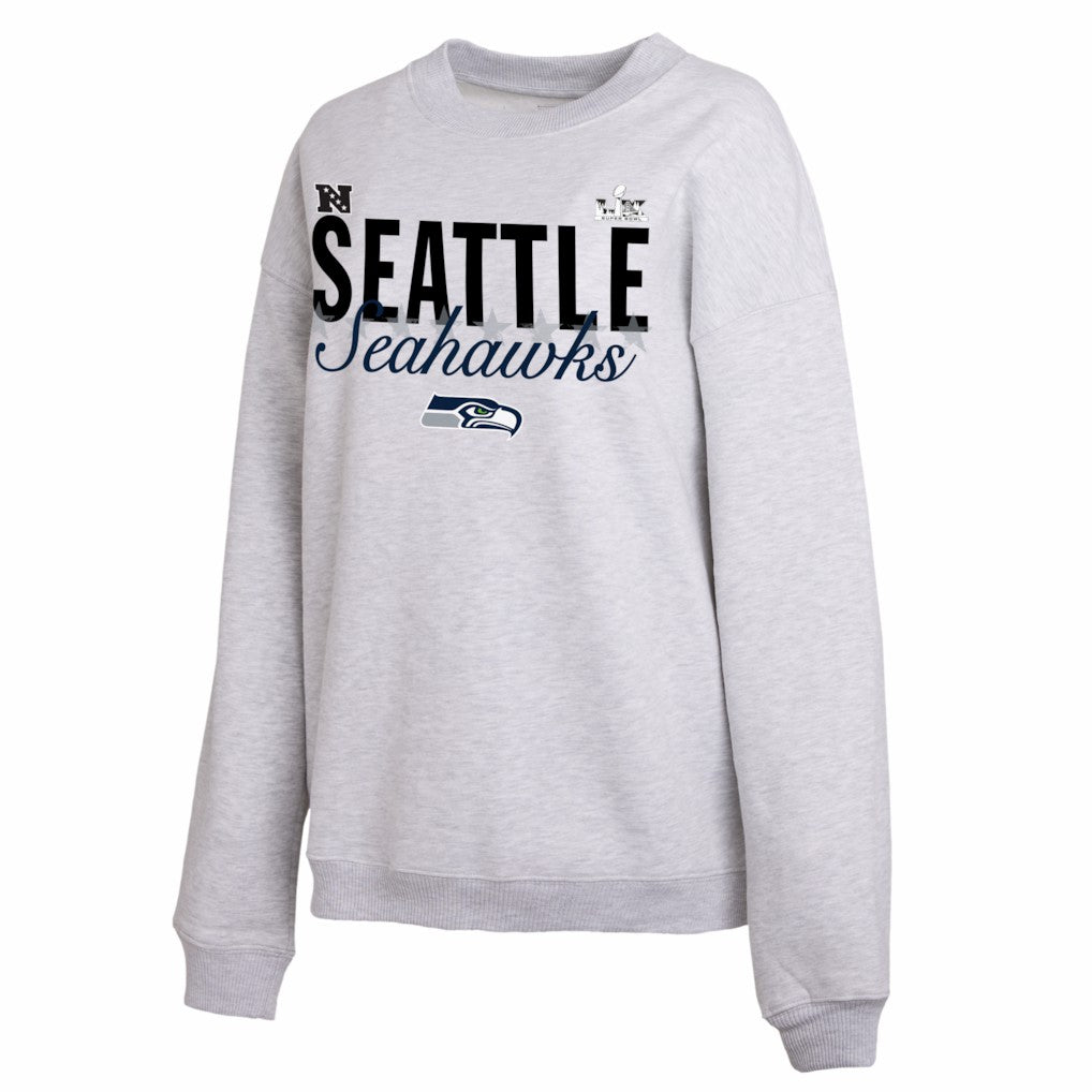 Seattle Seahawks WEAR by Erin Andrews Women's Super Bowl LX Fleece Sweatshirt Gray