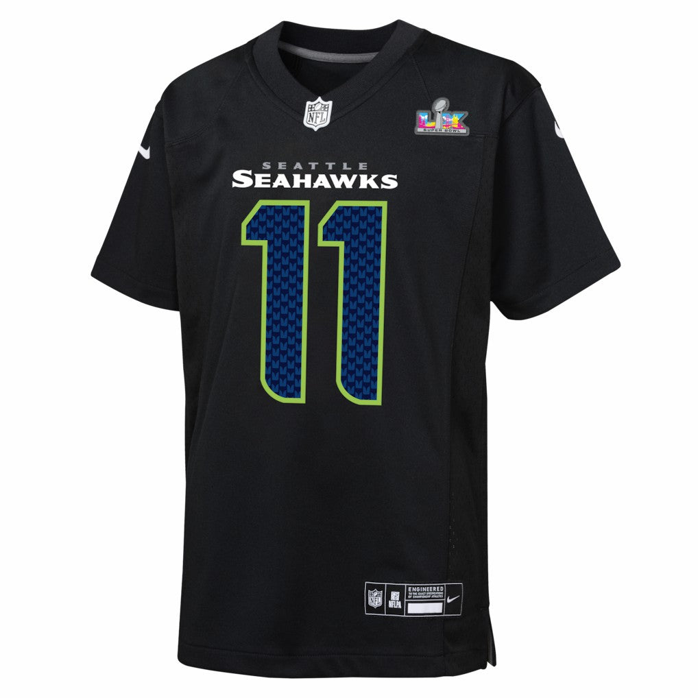 Jaxon Smith-Njigba Seattle Seahawks Youth Super Bowl LX Patch Carbon Fashion Game Jersey Black
