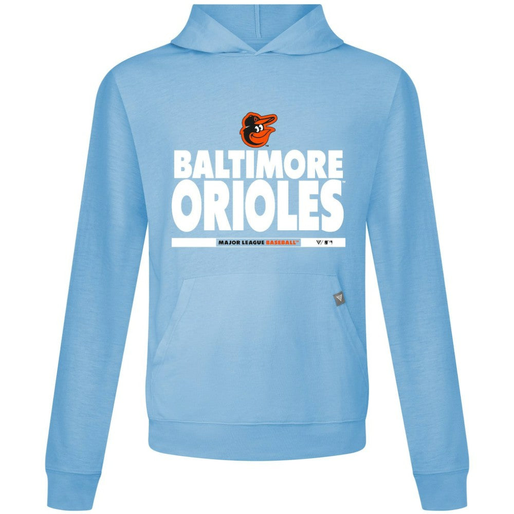 Baltimore Orioles Levelwear Relay Center Stage Long Sleeve Hooded T-Shirt - Light Blue T-shirts