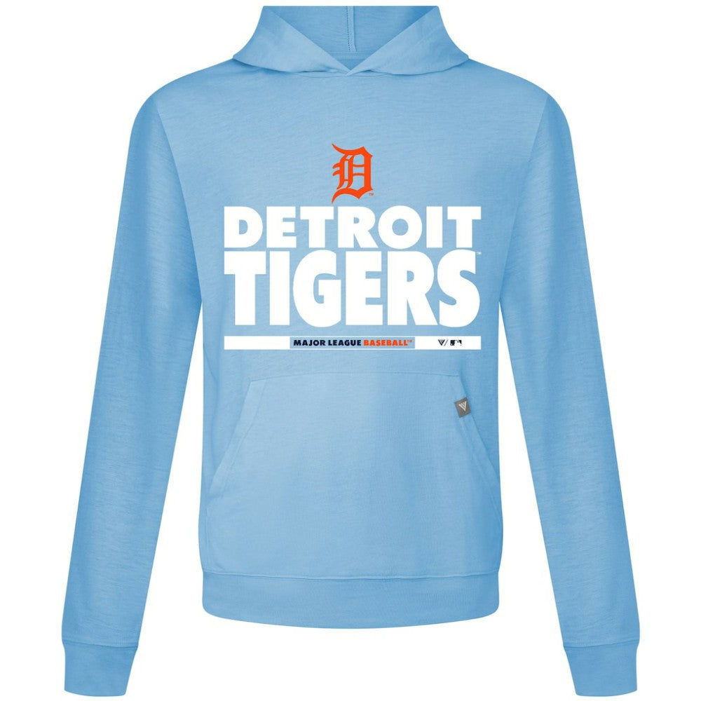 Detroit Tigers Levelwear Relay Center Stage Long Sleeve Hooded T-Shirt - Light Blue T-shirts