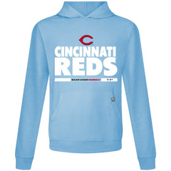 Cincinnati Reds Levelwear Relay Center Stage Long Sleeve Hooded T-Shirt - Light Blue T-shirts