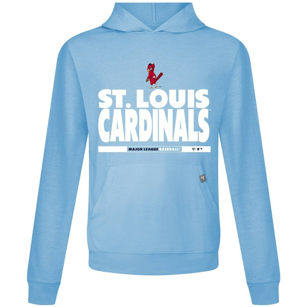 St. Louis Cardinals Levelwear Relay Center Stage Long Sleeve Hooded T-Shirt - Light Blue T-shirts