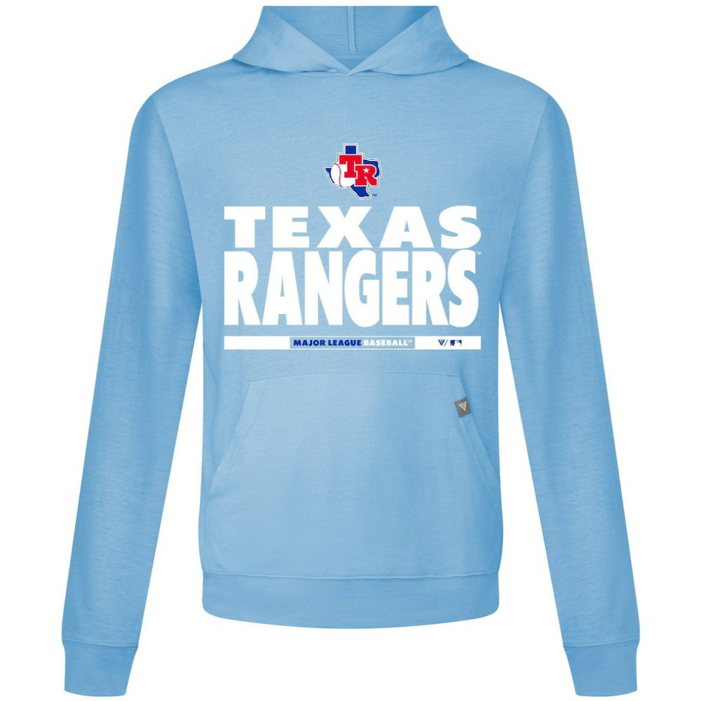 Texas Rangers Levelwear Relay Center Stage Long Sleeve Hooded T-Shirt - Light Blue T-shirts