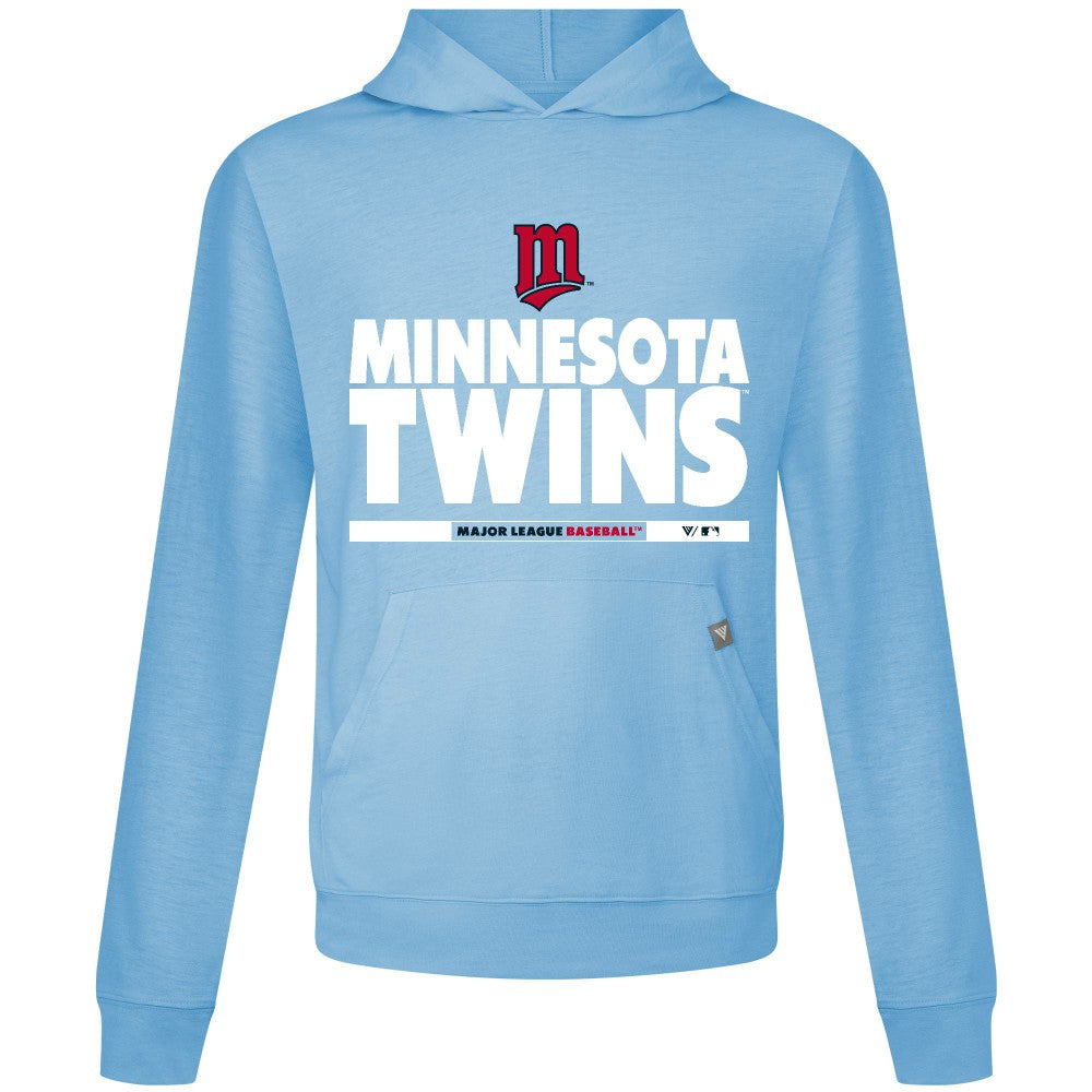 Minnesota Twins Levelwear Relay Center Stage Long Sleeve Hooded T-Shirt - Light Blue T-shirts