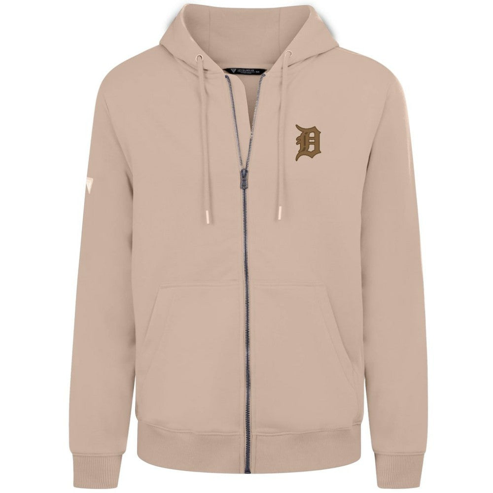 Detroit Tigers Levelwear Podium Full-Zip Hoodie - Khaki Hoodies