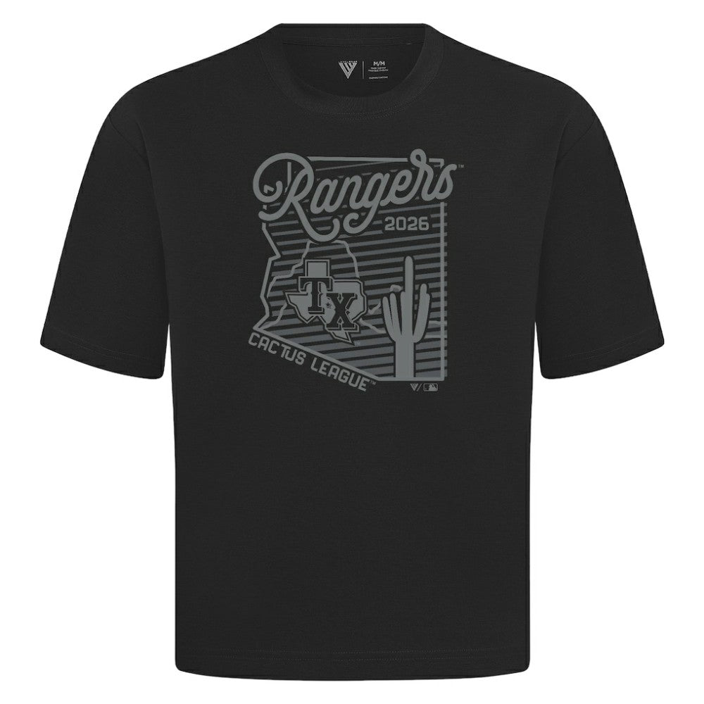 Texas Rangers Levelwear Sunrise Luxe Signature Knit T-Shirt - Black T-shirts