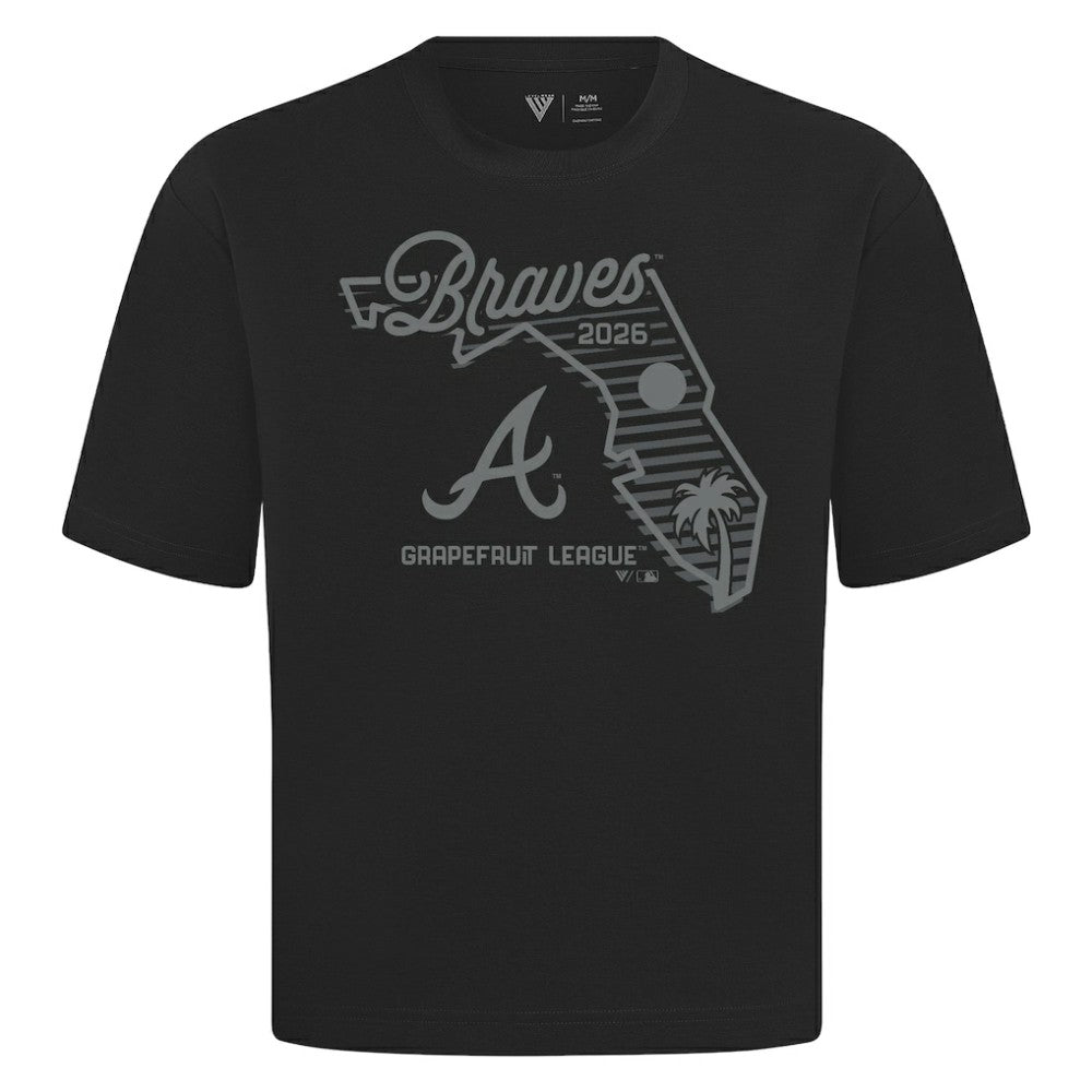 Atlanta Braves Levelwear Sunrise Luxe Signature Knit T-Shirt - Black T-shirts