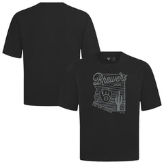Milwaukee Brewers Levelwear Sunrise Luxe Signature Knit T-Shirt - Black T-shirts