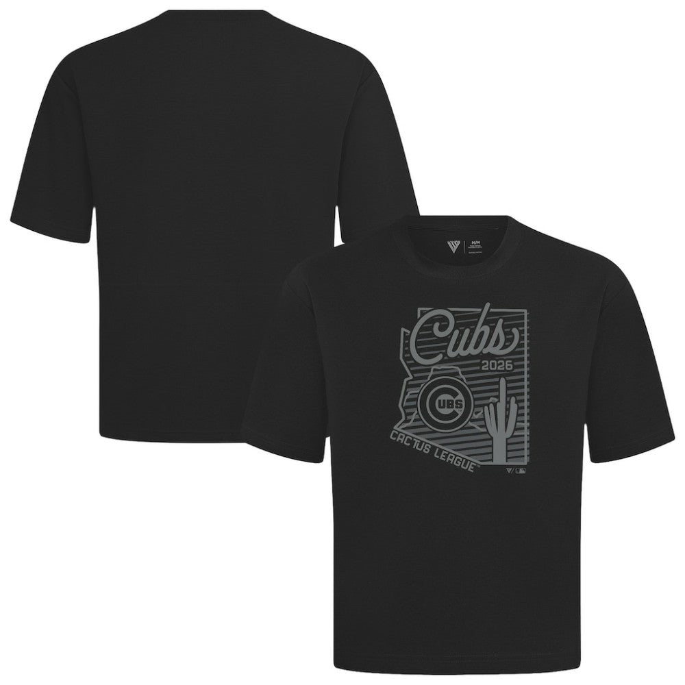 Chicago Cubs Levelwear Sunrise Luxe Signature Knit T-Shirt - Black T-shirts