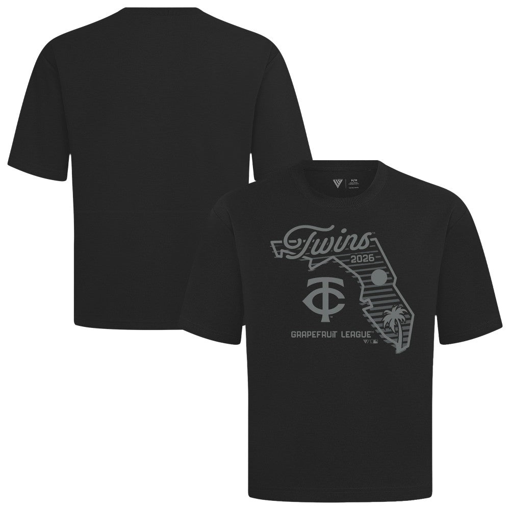 Minnesota Twins Levelwear Sunrise Luxe Signature Knit T-Shirt - Black T-shirts