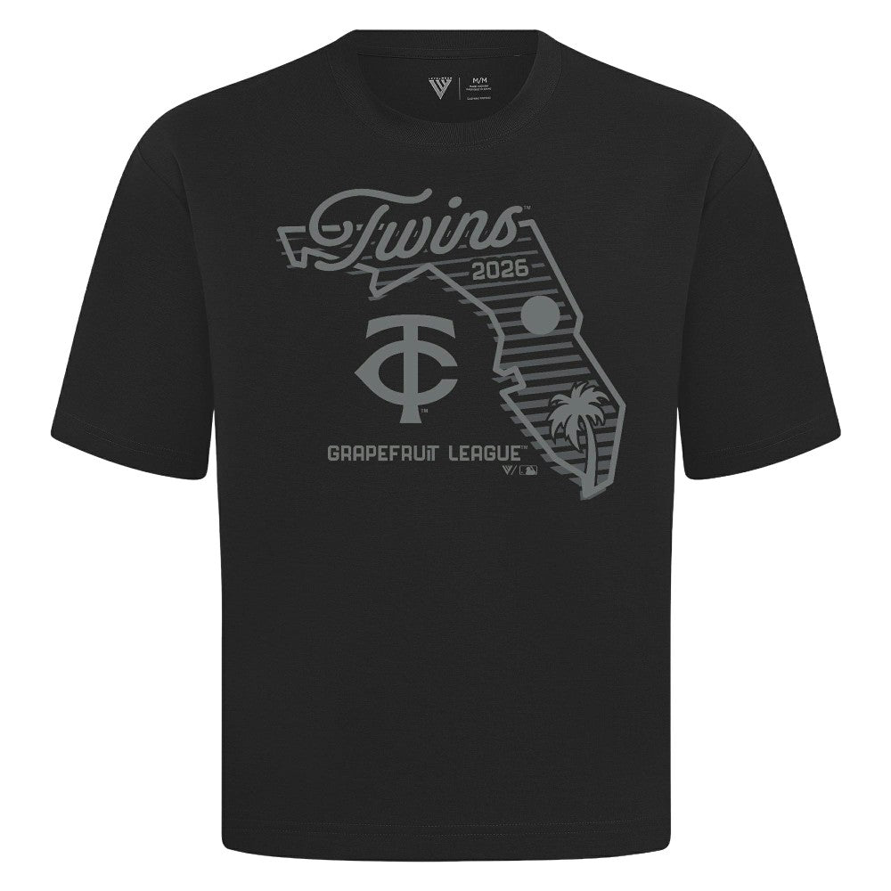 Minnesota Twins Levelwear Sunrise Luxe Signature Knit T-Shirt - Black T-shirts