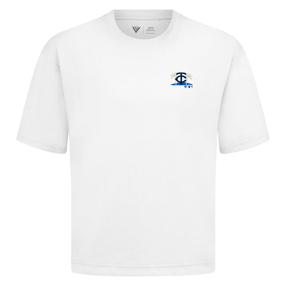 Minnesota Twins Levelwear Panoramic Luxe Signature Knit T-Shirt - White T-shirts