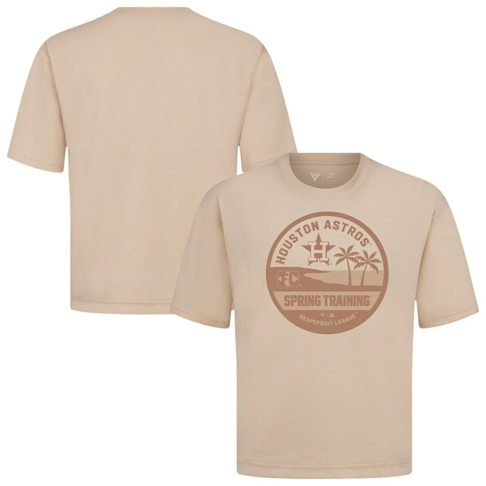 Houston Astros Levelwear Spring Training Badge Luxe Signature Knit T-Shirt - Khaki T-shirts