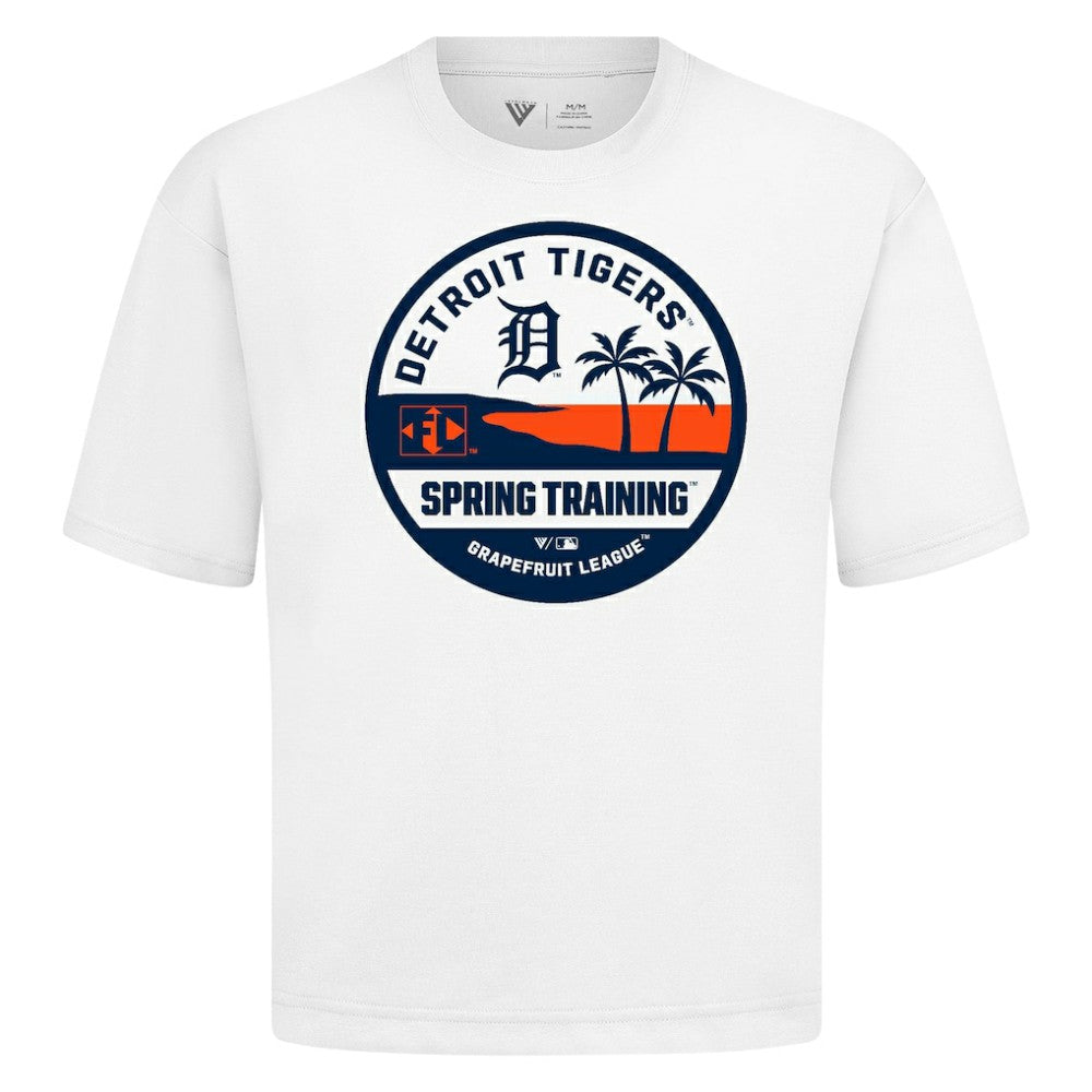 Detroit Tigers Levelwear Spring Training Badge Luxe Signature Knit T-Shirt - White T-shirts