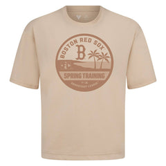 Boston Red Sox Levelwear Spring Training Badge Luxe Signature Knit T-Shirt - Khaki T-shirts