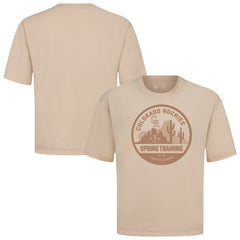 Colorado Rockies Levelwear Spring Training Badge Luxe Signature Knit T-Shirt - Khaki T-shirts