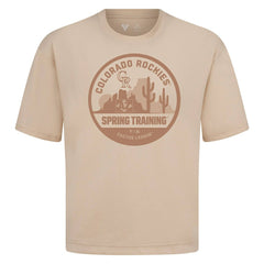 Colorado Rockies Levelwear Spring Training Badge Luxe Signature Knit T-Shirt - Khaki T-shirts
