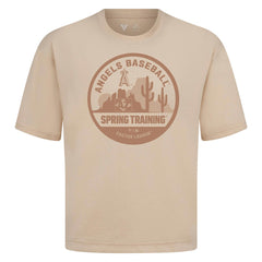 Los Angeles Angels Levelwear Spring Training Badge Luxe Signature Knit T-Shirt - Khaki T-shirts
