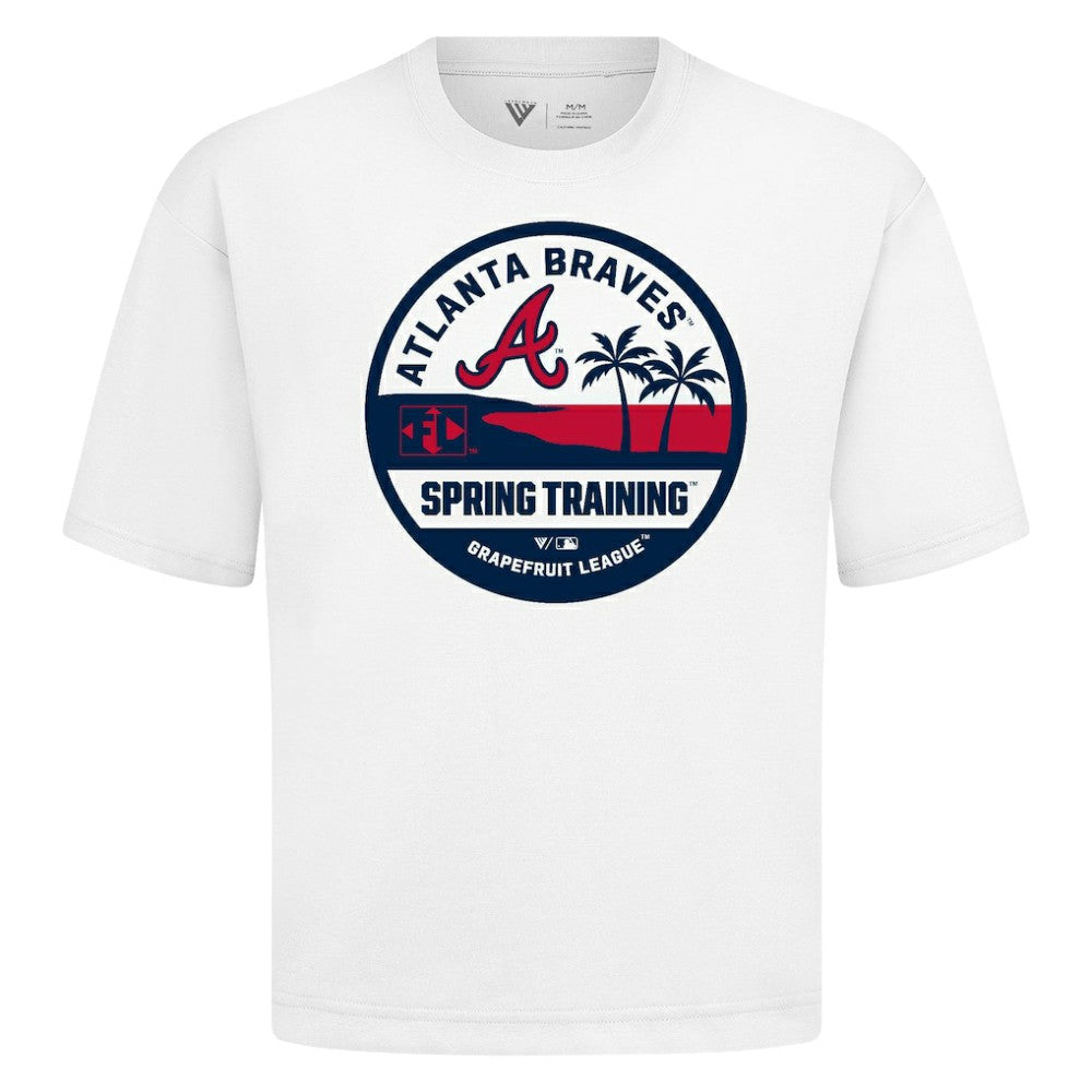 Atlanta Braves Levelwear Spring Training Badge Luxe Signature Knit T-Shirt - White T-shirts