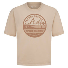 Atlanta Braves Levelwear Spring Training Badge Luxe Signature Knit T-Shirt - Khaki T-shirts