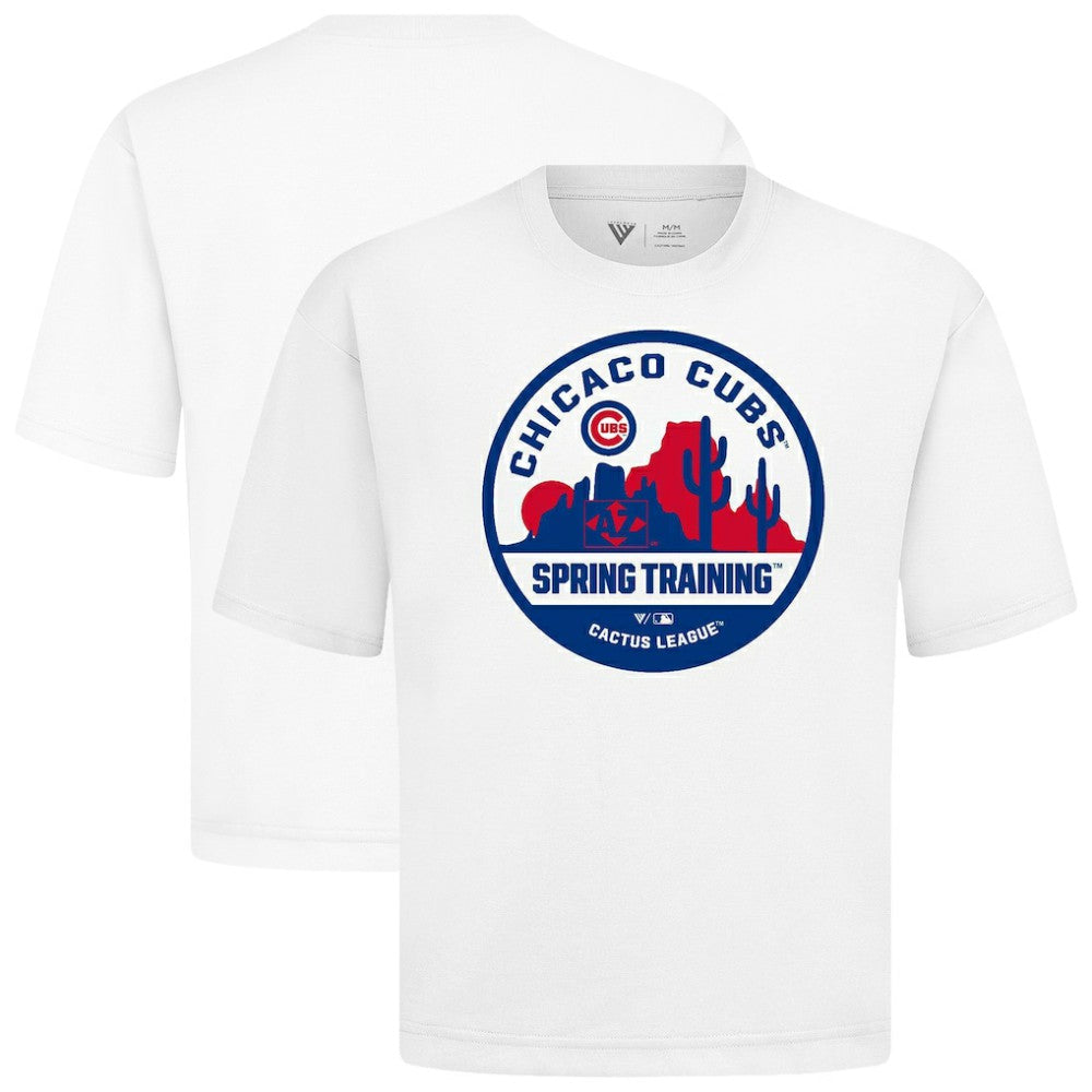 Chicago Cubs Levelwear Spring Training Badge Luxe Signature Knit T-Shirt - White T-shirts