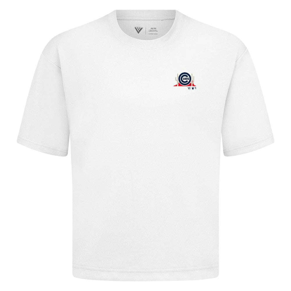 Chicago Cubs Levelwear  Luxe Signature Knit T-Shirt - White T-shirts