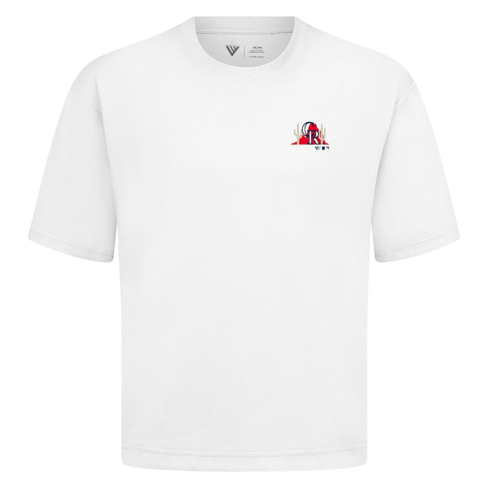 Colorado Rockies Levelwear  Luxe Signature Knit T-Shirt - White T-shirts